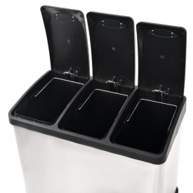 Coș gunoi cu pedale pentru reciclare, oțel inoxidabil, 3 x 8 L - Img 5