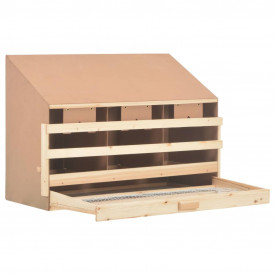 Cuibar găin cu 3 compartimente, 93x40x65 cm, lemn masiv pin - Img 4