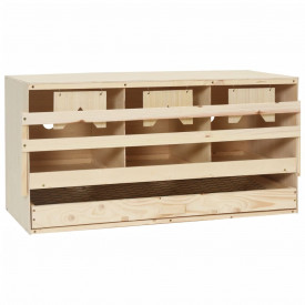 Cuibar găini cu 3 compartimente, 72x33x38 cm, lemn masiv pin - Img 2