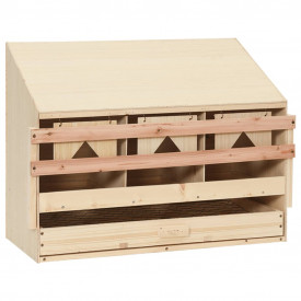Cuibar găini cu 3 compartimente, 72x33x54 cm, lemn masiv pin - Img 2