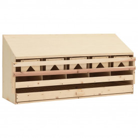 Cuibar găini cu 5 compartimente 117x33x54 cm lemn masiv pin - Img 2