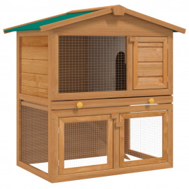 Cușcă de exterior iepuri cușcă adăpost animale mici, 3 uși, lemn