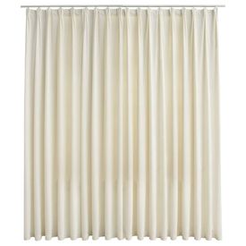Draperie opacă cu cârlige, crem, 290 x 245 cm, catifea