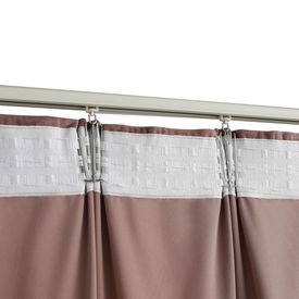 Draperie opacă cu cârlige, roz antichizat, 290x245 cm, catifea - Img 2