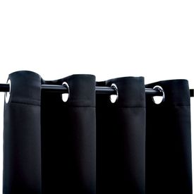 Draperie opacă cu inele metalice, negru, 290 x 245 cm - Img 3