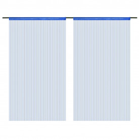 Draperii cu franjuri, 2 buc., 140 x 250 cm, albastru - Img 2