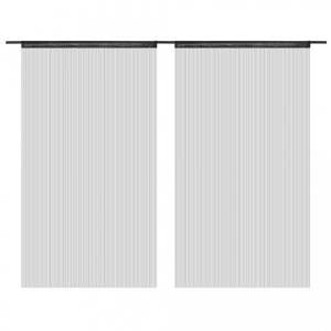 Draperii cu franjuri, 2 buc., 140 x 250 cm, negru - Img 2