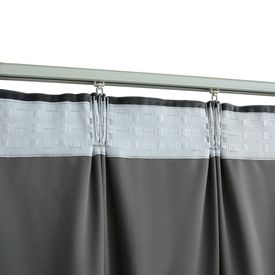 Draperii opace, 2 buc., antracit, 140x175 cm, catifea, cârlige - Img 3