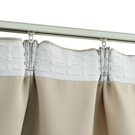 Draperii opace cu cârlige, 2 buc., bej, 140 x 245 cm - Img 2