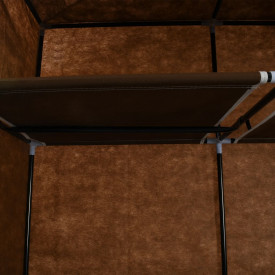 Dulap cu bare și compartimente, maro, 150x45x175 cm, textil - Img 8