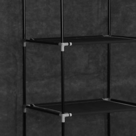 Dulap cu bare și compartimente, negru, 150x45x175 cm - Img 5