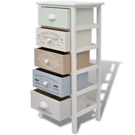 Dulap în stil franțuzesc shabby chic, 5 sertare, lemn - Img 4