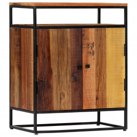 Dulap lateral, 60 x 35 x 76 cm, lemn masiv reciclat și oțel - Img 10