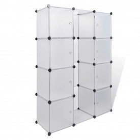 Dulap modular cu 9 compartimente, 37 x 115 x 150 cm, alb - Img 2