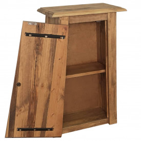 Dulap suspendat baie, lemn masiv de pin reciclat, 42x23x70 cm - Img 4