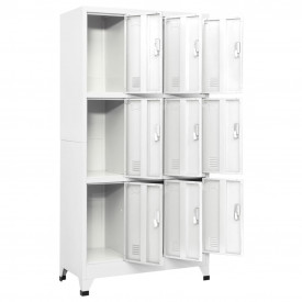 Dulap vestiar cu 9 compartimente, oțel, 90 x 45 x 180 cm, gri - Img 3