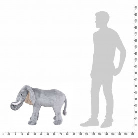Elefant de jucărie din pluș, gri XXL - Img 4