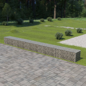 Gabion perete cu capace, oțel galvanizat, 600 x 50 x 50 cm