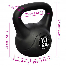 Greutate tip bilă cu mâner Kettlebell 10 kg - Img 4