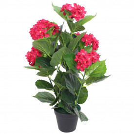 Hortensie artificială cu ghiveci 60 cm, roșie - Img 1