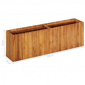 Jardinieră de grădină, 150 x 30 x 50 cm, lemn masiv de acacia - Img 6