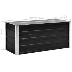 Jardinieră de grădină, antracit, 100x40x45 cm, oțel galvanizat - Img 7