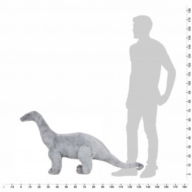 Jucărie de pluș verticală dinozaur Brachiosaurus, gri XXL - Img 4
