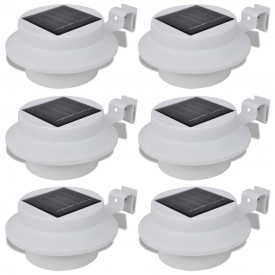 Lampă solară pentru exterior 6 pcs Lumină pentru gard Albă - Img 2