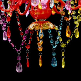Lustră Cristal Artificial pentru 5 becuri Multicoloră - Img 7