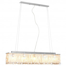 Lustră cu mărgele de cristal, argintiu, 104 cm, E14 - Img 2