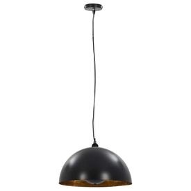Lustre, 2 buc., negru și auriu, semisferic, 40 cm, E27 - Img 2