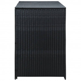 Magazie dublă pentru pubele, poliratan, negru, 148x80x111 cm - Img 3