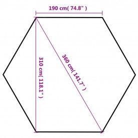 Marchiză pliabilă hexagonală, 6 pereți, 3,6 x 3,1 m, alb crem - Img 11