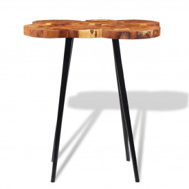 Masă bar lemn masiv de salcâm, model bușteni 90x60x110 cm - Img 6