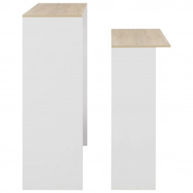 Masă de bar cu 2 blaturi, alb, 130x40x120 cm - Img 6