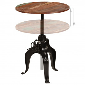 Masă de bar din lemn masiv reciclat, 75 x (76-110) cm - Img 3