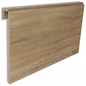 Masă de perete pliabilă, 100 x 60 cm, culoare stejar - Img 5