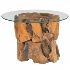 Măsuță de cafea din lemn de tec solid 60 cm - Img 2