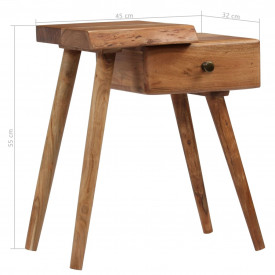 Noptieră din lemn masiv de acacia, 45 x 32 x 55 cm - Img 12