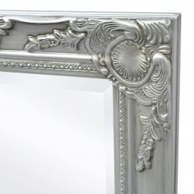 Oglindă verticală în stil baroc, 100 x 50 cm, argintiu - Img 6