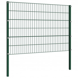 Panou gard cu stâlpi, verde, 1,7 x 1,2 m, fier - Img 2