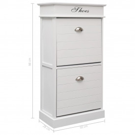 Pantofar, alb, 50 x 28 x 98 cm, lemn de paulownia - Img 8