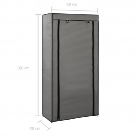 Pantofar cu husă, gri, 58x28x106 cm, material textil - Img 8