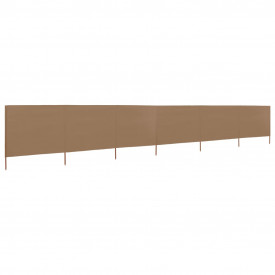 Paravan anti-vânt cu 6 panouri, gri taupe, 800x80 cm, textil