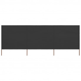 Paravan anti-vânt din 3 panouri, antracit, 400x120 cm, textil - Img 3