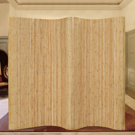 Paravan de cameră, natural, 250 x 165 cm, bambus