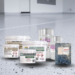 Pardoseală epoxidică cu chips-uri decorative IZOCOR