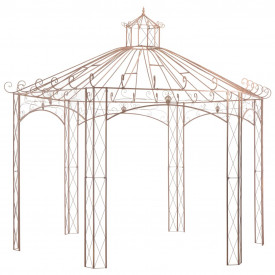 Pavilion de grădină, maro antic, 4 m, fier