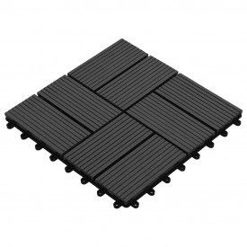 Plăci de pardoseală, 22 buc., negru, 30 x 30 cm, WPC, 2 mp - Img 3