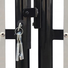 Poartă dublă neagră pentru gard 300 x 150 cm - Img 4